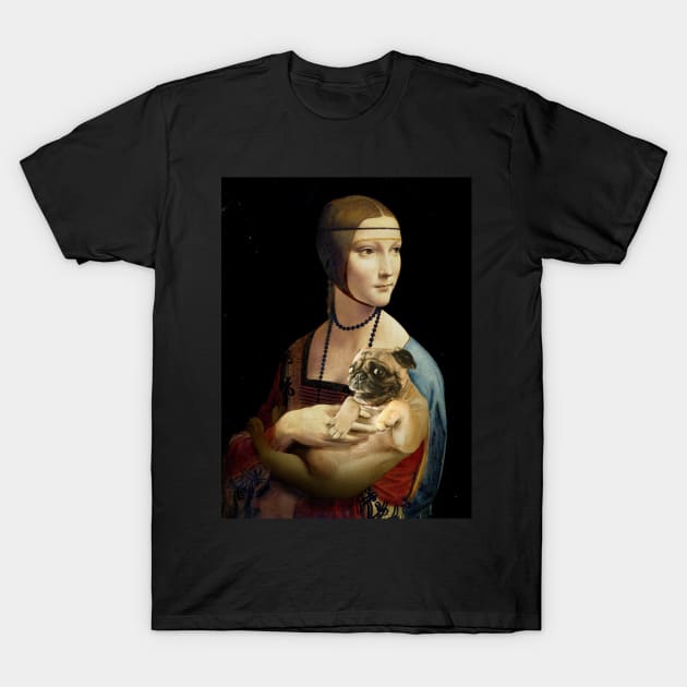 Lady with a Pug T-Shirt by luigitarini